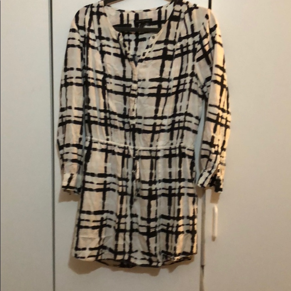 Beige and white dress